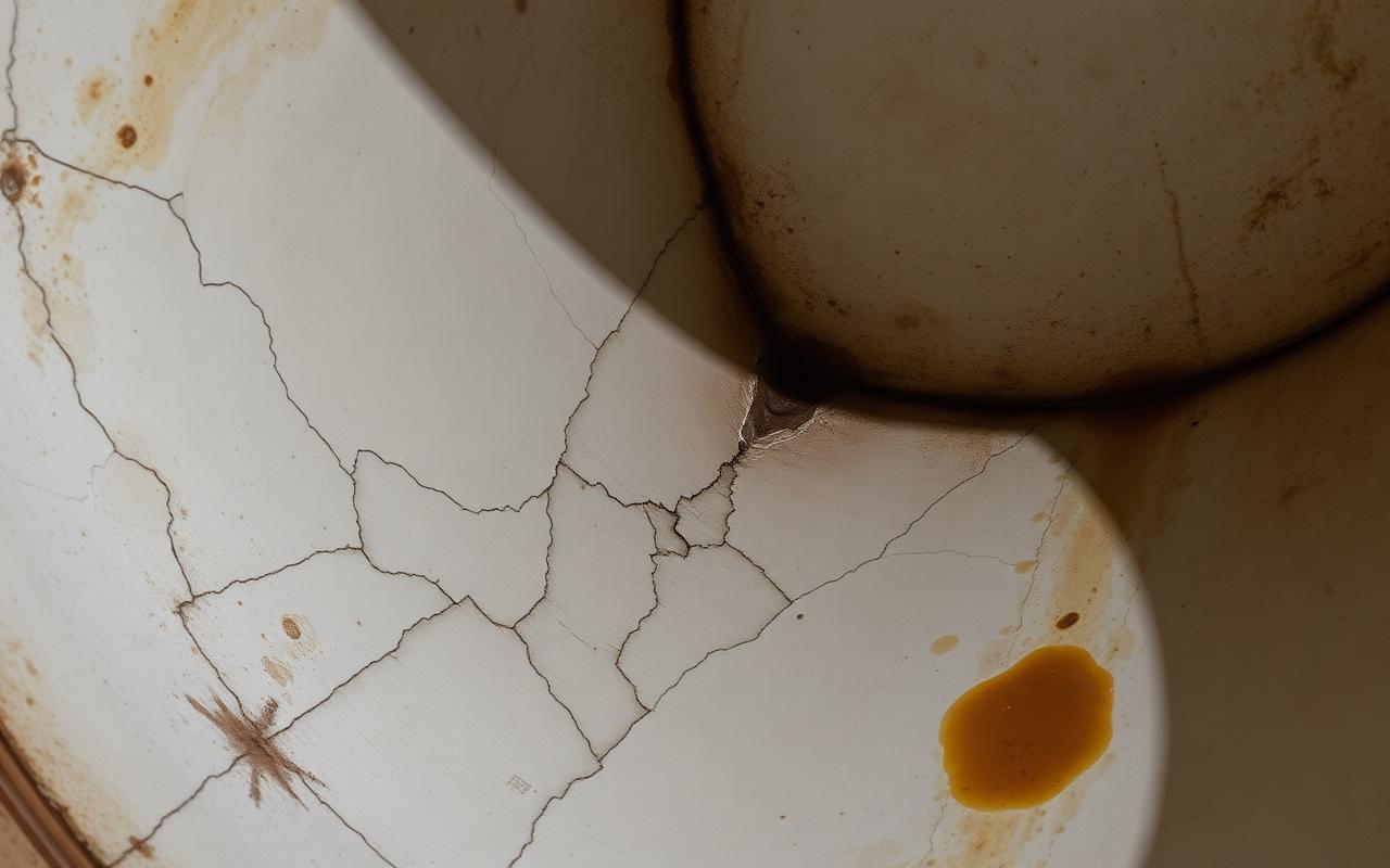 Failed GRP lining showing cracked laminate and osmotic blistering inside an old industrial tank
