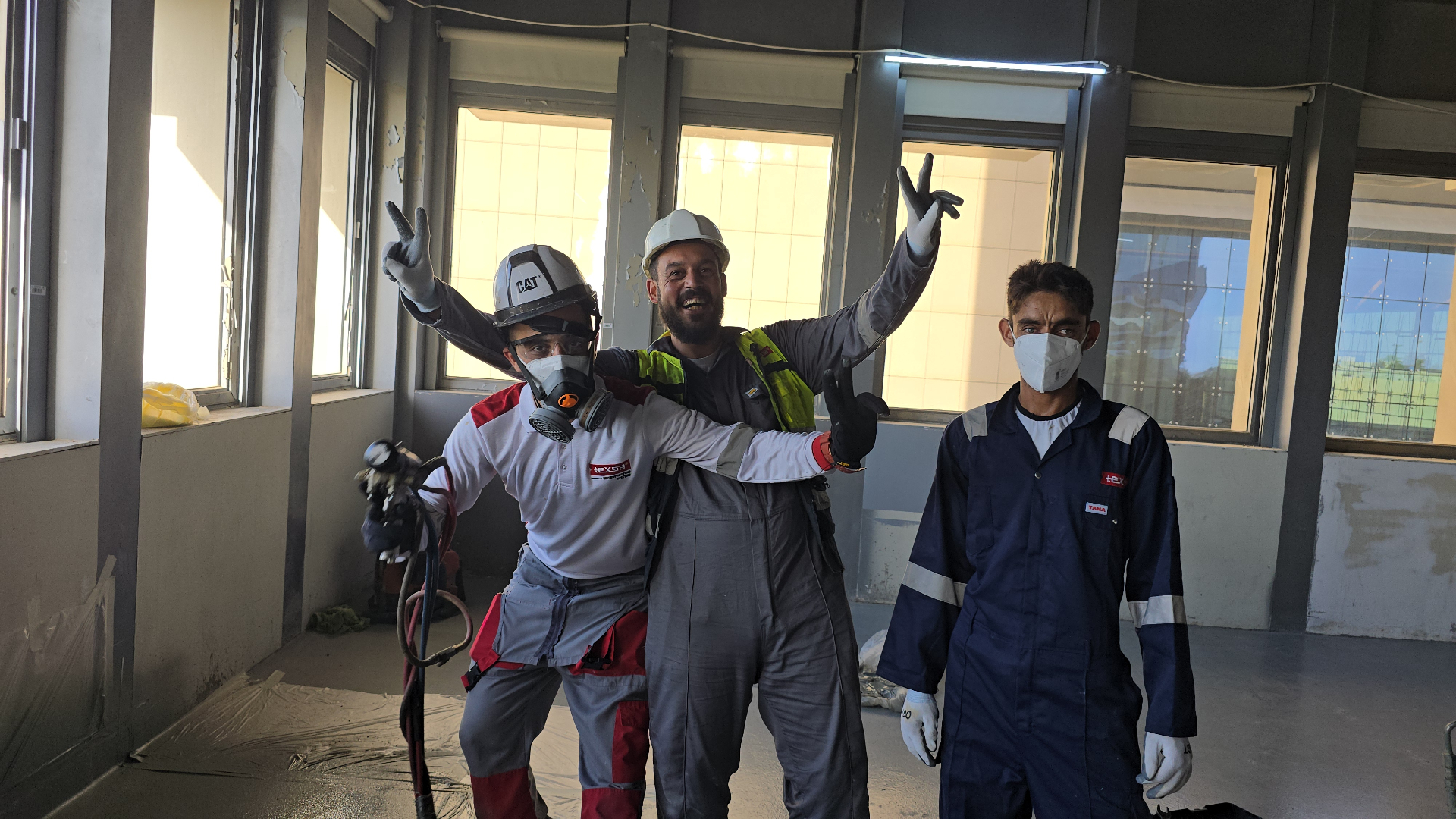 Engineer inspecting a waterproofing membrane on site
